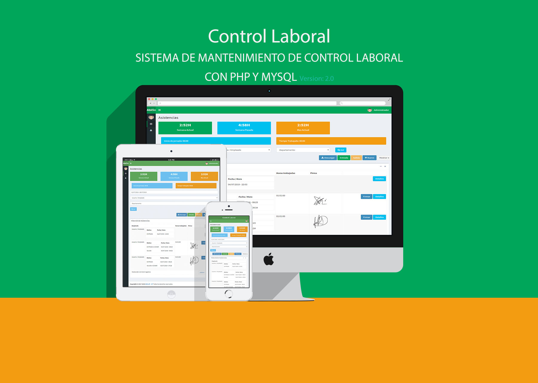 Sistema de Control Laboral ::: Sisctrllabor :::  PHP, MySQL